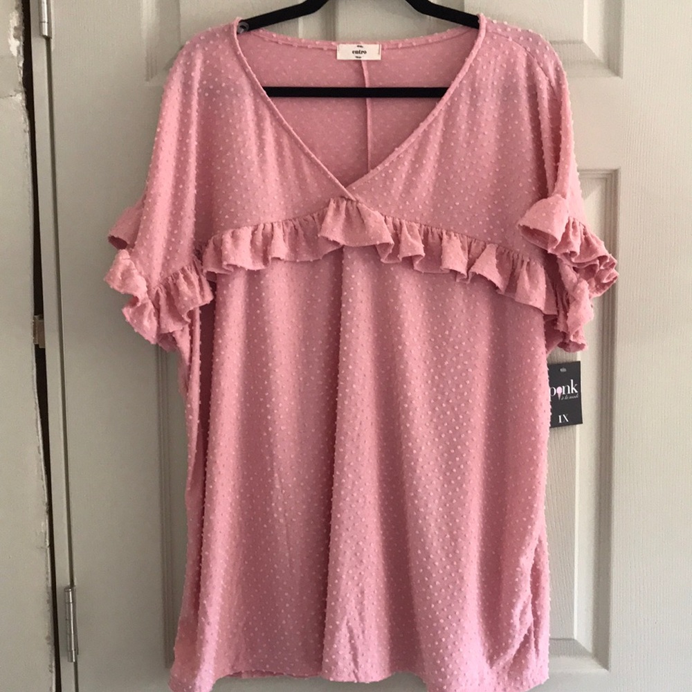 NWT pink Entro blouse
